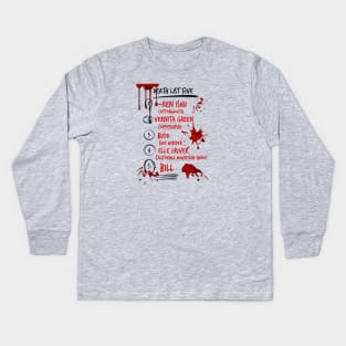 Kill Bill Bloody Death List Kids Long Sleeve T-Shirt